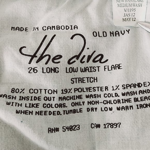 Old Navy The Diva Low Waist Flare Denim Jeans Dark Wash Plus Size 26 Long - Picture 6 of 11